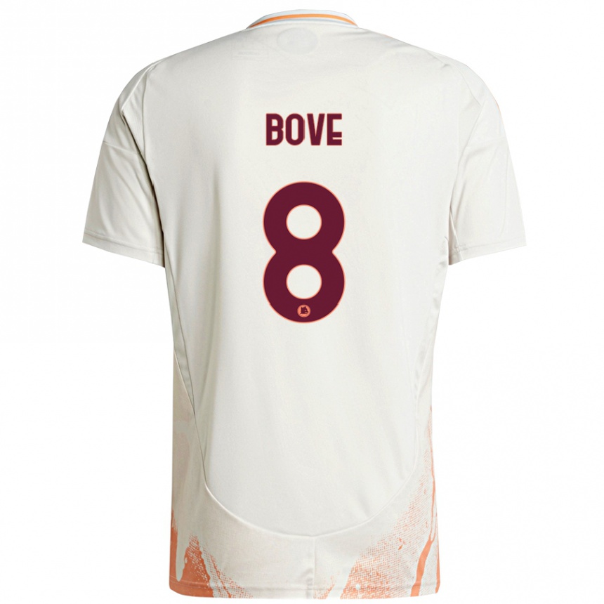 Kids Football Edoardo Bove #8 Cream White Orange Away Jersey 2024/25 T-Shirt Canada