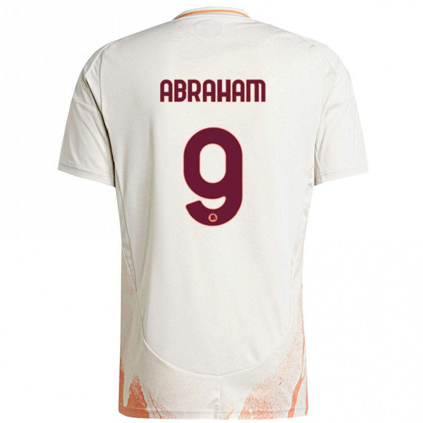 Kids Football Tammy Abraham #9 Cream White Orange Away Jersey 2024/25 T-Shirt Canada