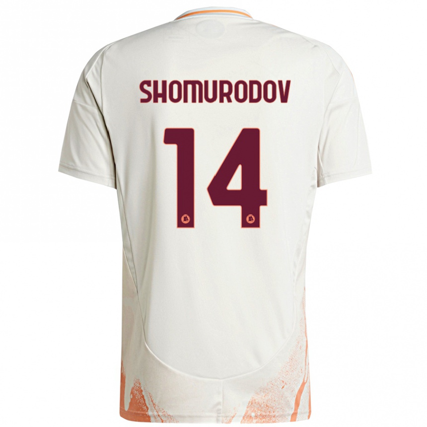 Kids Football Eldor Shomurodov #14 Cream White Orange Away Jersey 2024/25 T-Shirt Canada