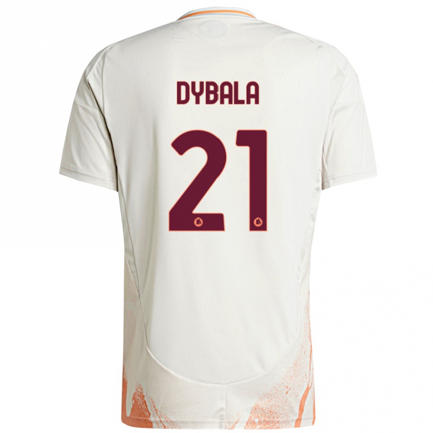 Kids Football Paulo Dybala #21 Cream White Orange Away Jersey 2024/25 T-Shirt Canada