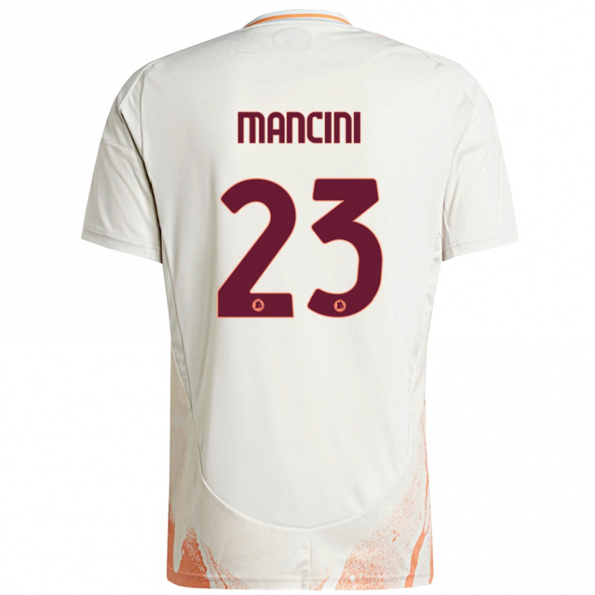 Kids Football Gianluca Mancini #23 Cream White Orange Away Jersey 2024/25 T-Shirt Canada