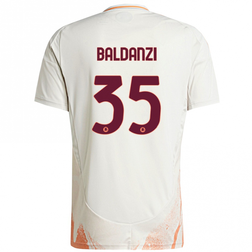 Kids Football Tommaso Baldanzi #35 Cream White Orange Away Jersey 2024/25 T-Shirt Canada