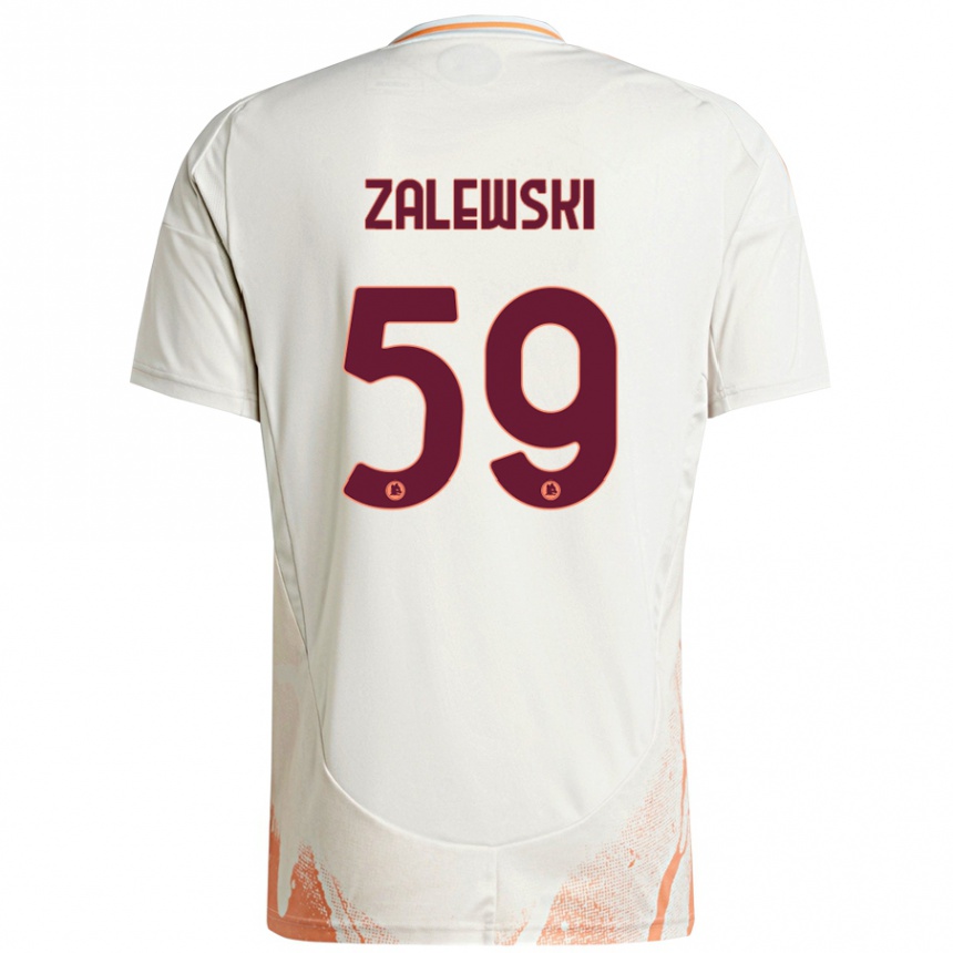 Kids Football Nicola Zalewski #59 Cream White Orange Away Jersey 2024/25 T-Shirt Canada