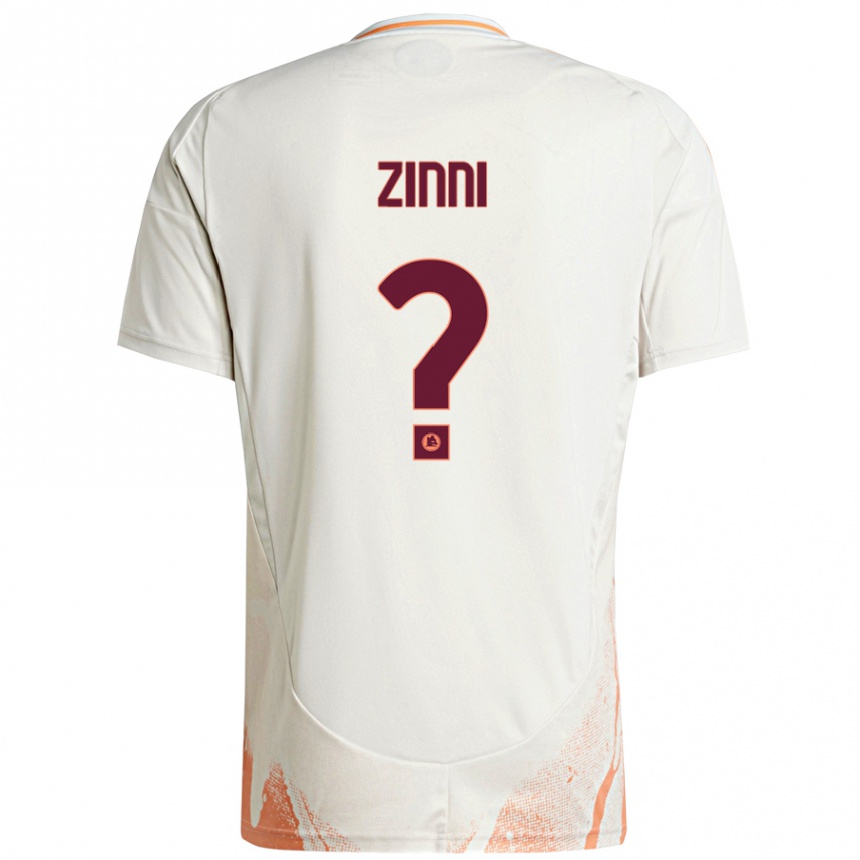 Kids Football Raul Zinni #0 Cream White Orange Away Jersey 2024/25 T-Shirt Canada