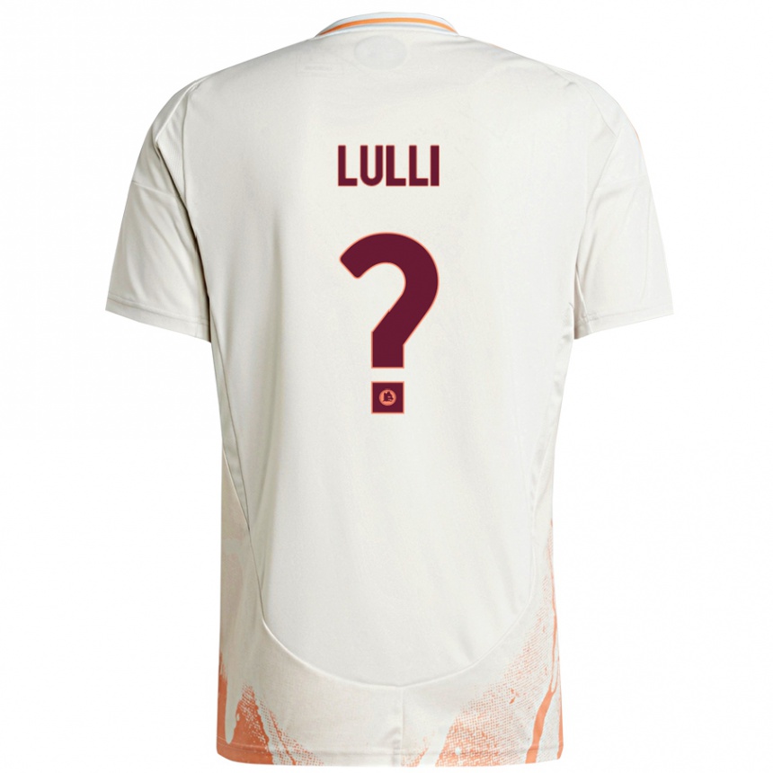 Kids Football Emanuele Lulli #0 Cream White Orange Away Jersey 2024/25 T-Shirt Canada