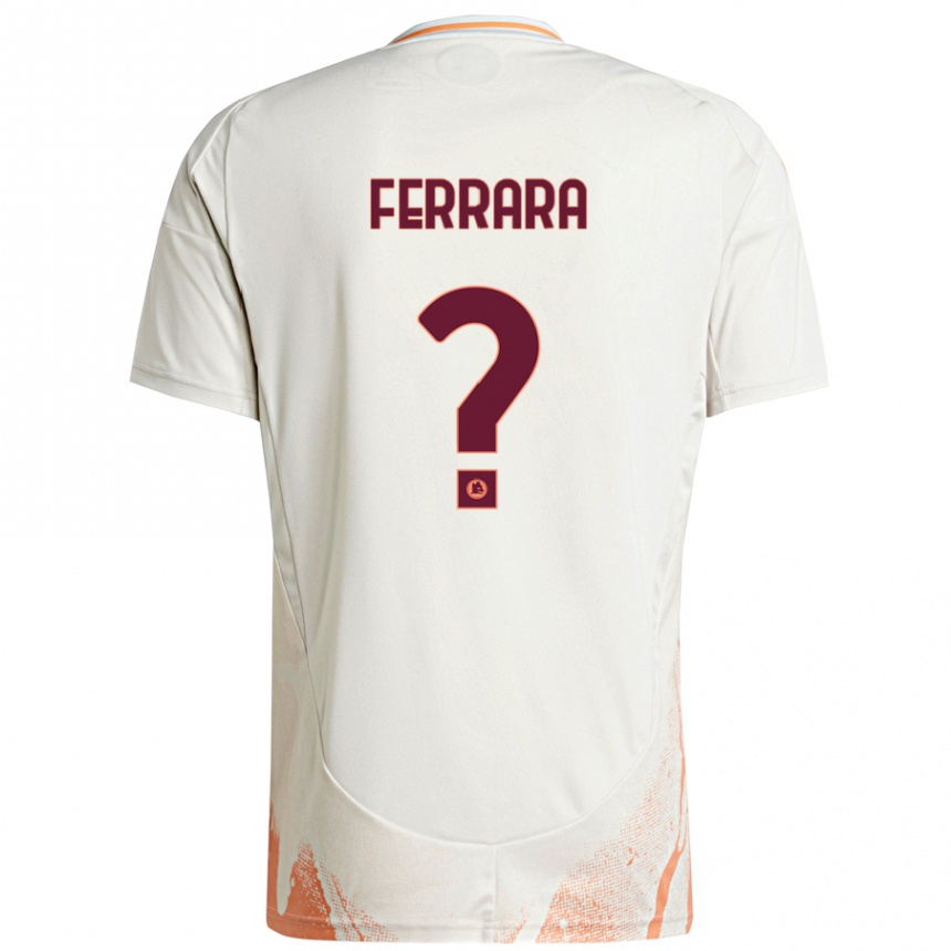 Kids Football Francesco Ferrara #0 Cream White Orange Away Jersey 2024/25 T-Shirt Canada