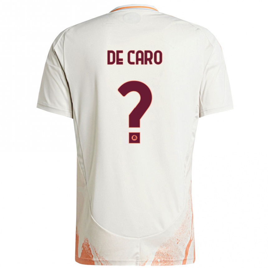 Kids Football Lorenzo De Caro #0 Cream White Orange Away Jersey 2024/25 T-Shirt Canada