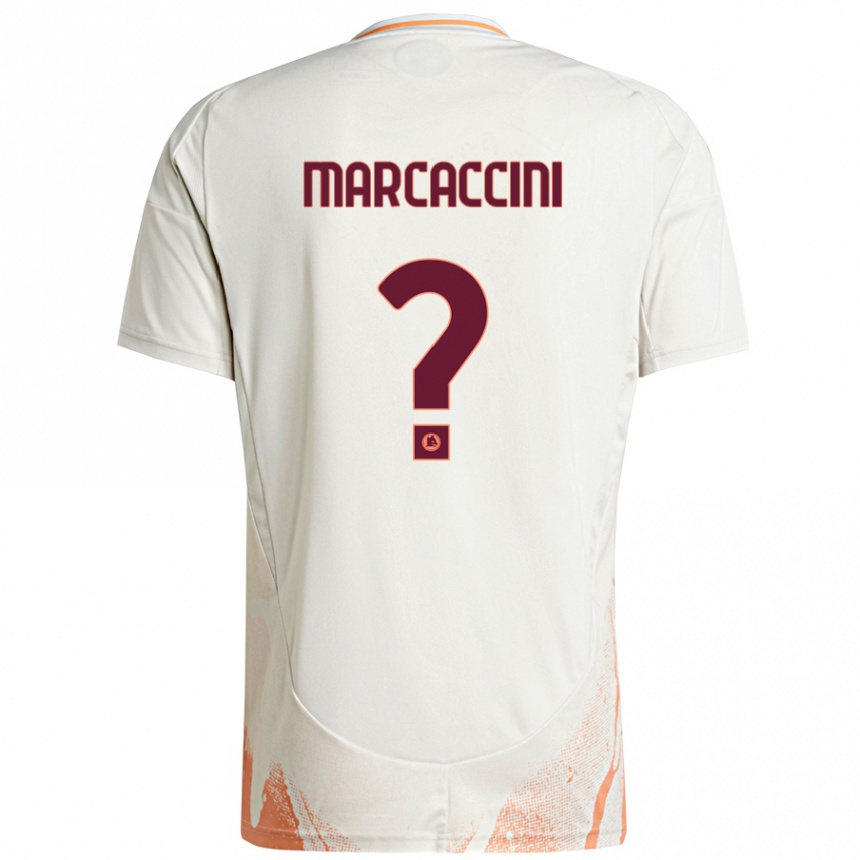 Kids Football Alessio Marcaccini #0 Cream White Orange Away Jersey 2024/25 T-Shirt Canada