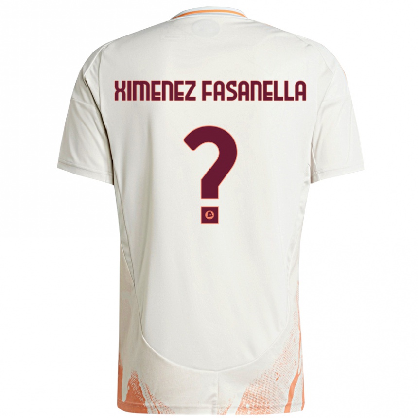 Kids Football Rafael Ximenez Fasanella #0 Cream White Orange Away Jersey 2024/25 T-Shirt Canada