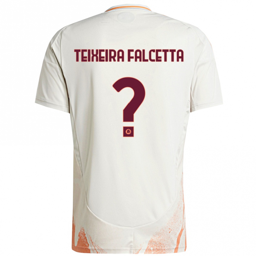 Kids Football Pietro Teixeira Falcetta #0 Cream White Orange Away Jersey 2024/25 T-Shirt Canada