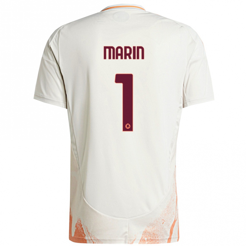 Kids Football Renato Marin #1 Cream White Orange Away Jersey 2024/25 T-Shirt Canada