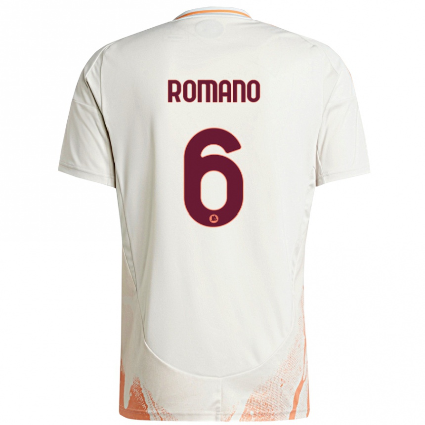 Kids Football Alessandro Romano #6 Cream White Orange Away Jersey 2024/25 T-Shirt Canada