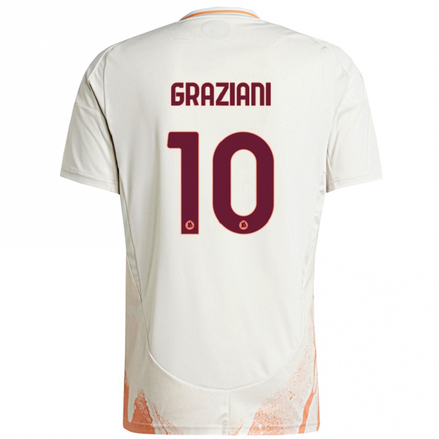 Enfant Football Maillot Leonardo Graziani #10 Crème Blanc Orange Tenues Extérieur 2024/25 Canada