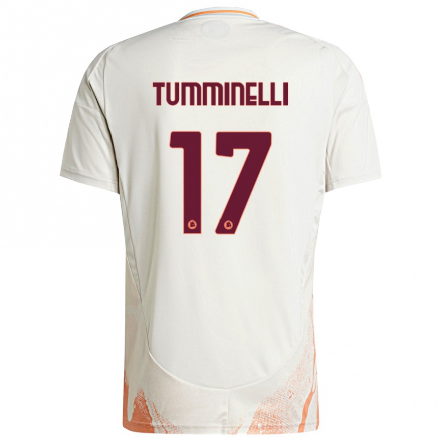 Kids Football Gianmarco Tumminelli #17 Cream White Orange Away Jersey 2024/25 T-Shirt Canada