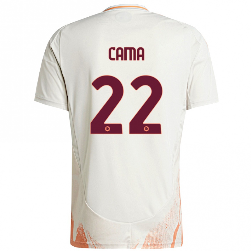 Kids Football Cristian Cama #22 Cream White Orange Away Jersey 2024/25 T-Shirt Canada