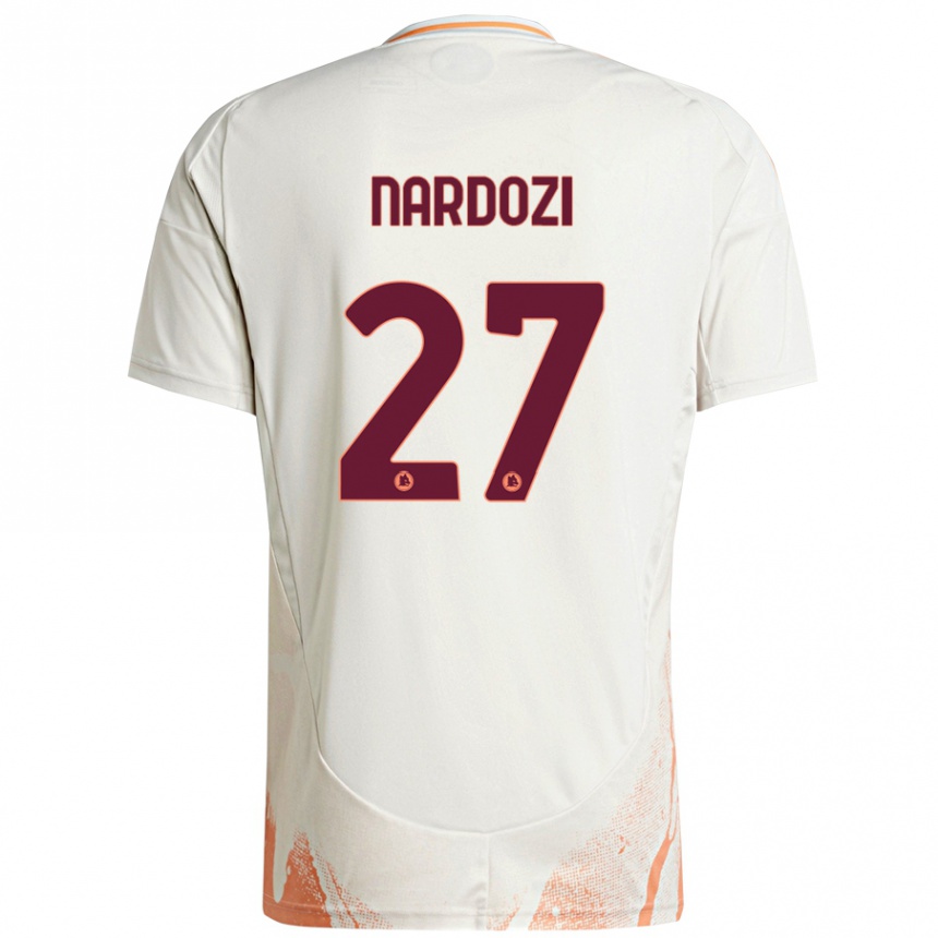 Enfant Football Maillot Manuel Nardozi #27 Crème Blanc Orange Tenues Extérieur 2024/25 Canada