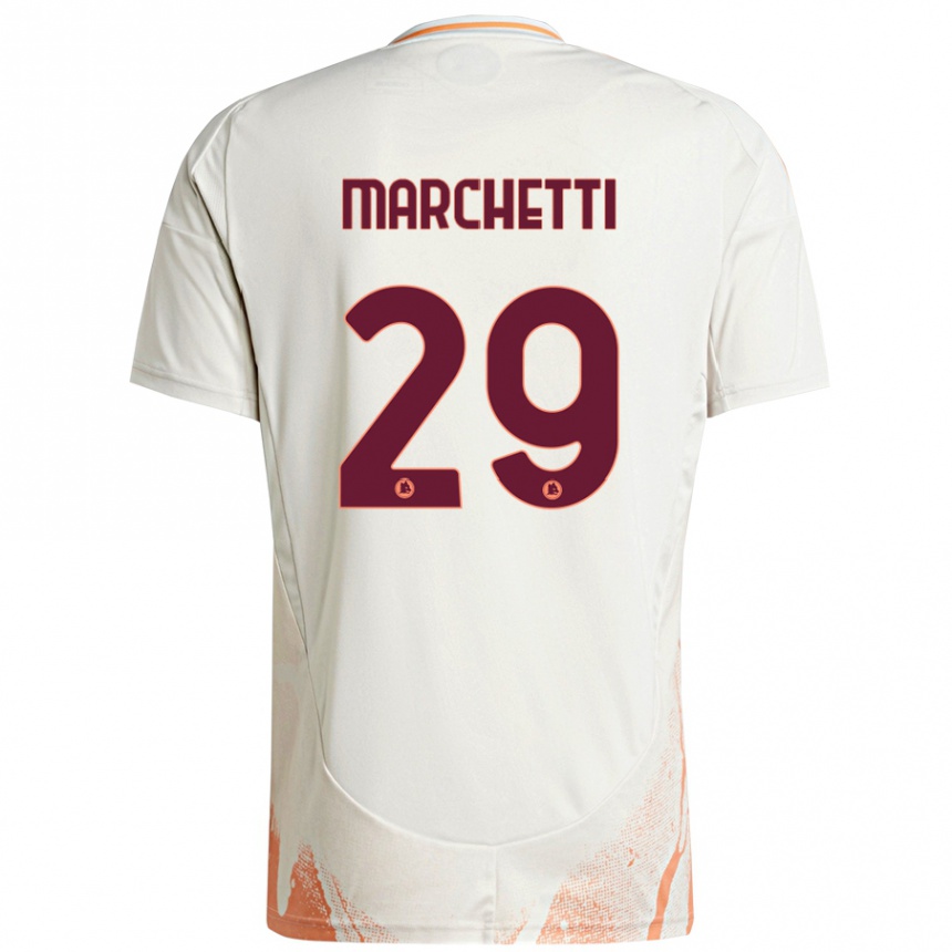 Kids Football Tommaso Marchetti #29 Cream White Orange Away Jersey 2024/25 T-Shirt Canada