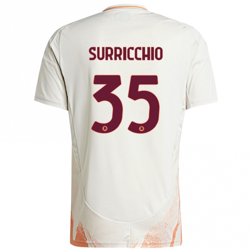 Kids Football Jacopo Surricchio #35 Cream White Orange Away Jersey 2024/25 T-Shirt Canada