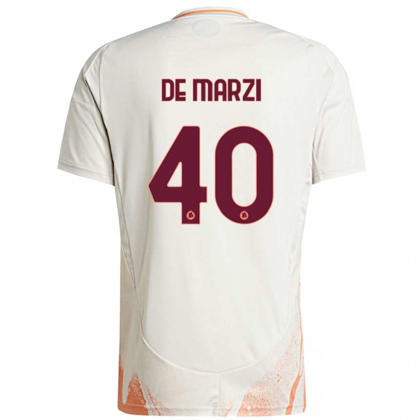 Kids Football Giorgio De Marzi #40 Cream White Orange Away Jersey 2024/25 T-Shirt Canada