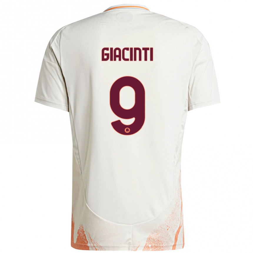 Kids Football Valentina Giacinti #9 Cream White Orange Away Jersey 2024/25 T-Shirt Canada