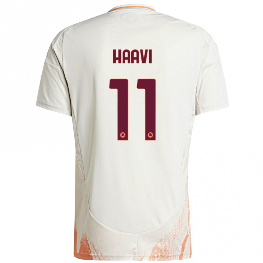 Kids Football Emilie Haavi #11 Cream White Orange Away Jersey 2024/25 T-Shirt Canada