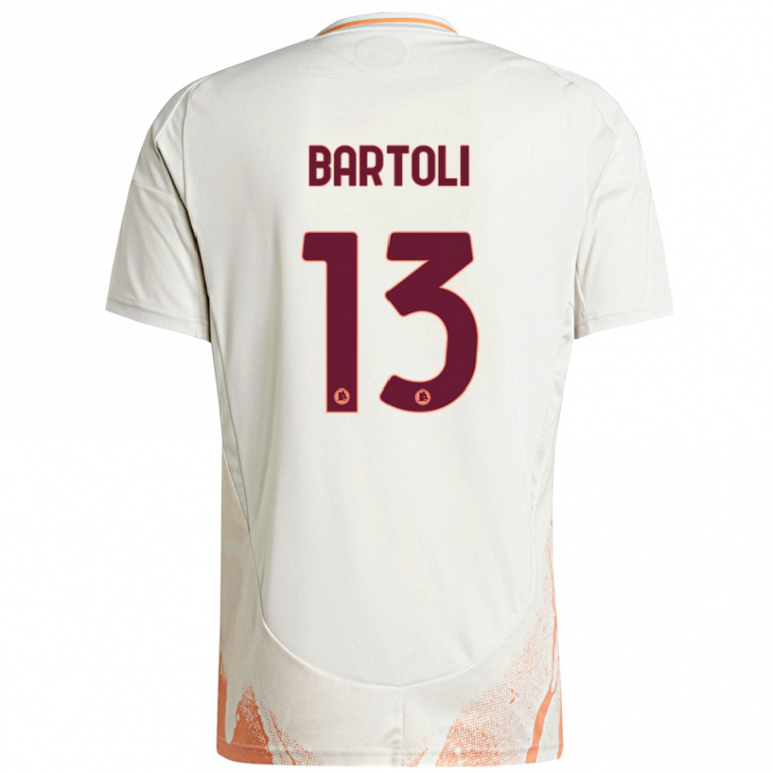 Kids Football Elisa Bartoli #13 Cream White Orange Away Jersey 2024/25 T-Shirt Canada