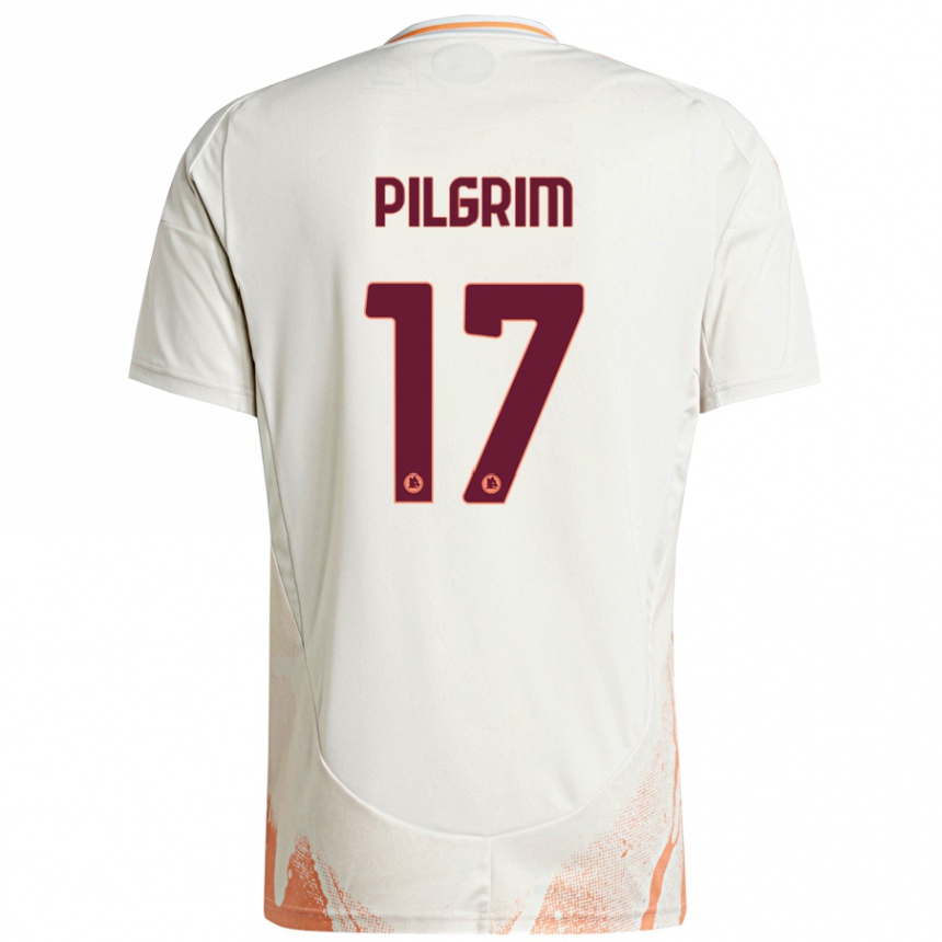 Kids Football Alayah Pilgrim #17 Cream White Orange Away Jersey 2024/25 T-Shirt Canada