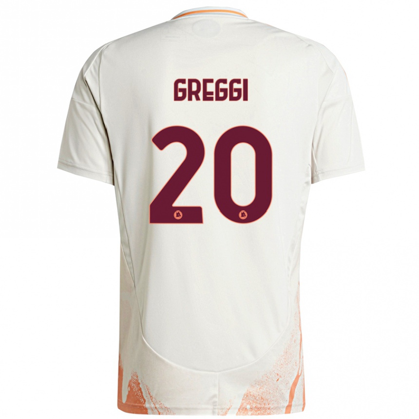 Kids Football Giada Greggi #20 Cream White Orange Away Jersey 2024/25 T-Shirt Canada