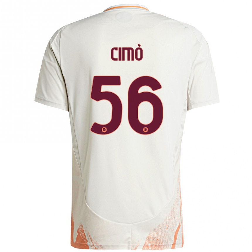 Kids Football Giada Cimò #56 Cream White Orange Away Jersey 2024/25 T-Shirt Canada