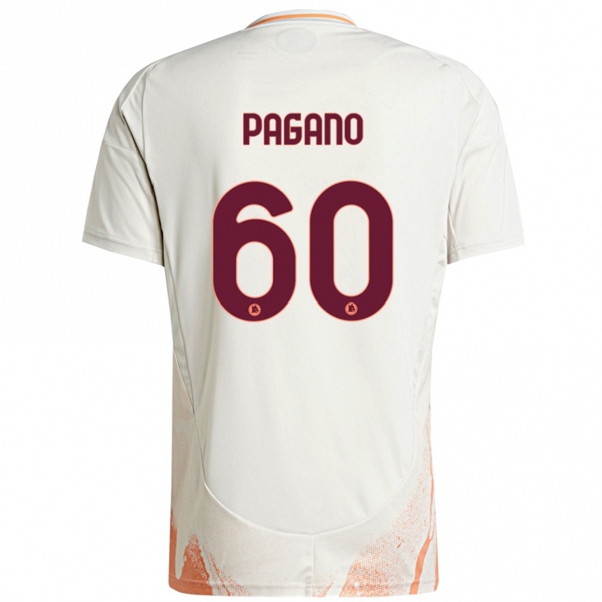 Kids Football Riccardo Pagano #60 Cream White Orange Away Jersey 2024/25 T-Shirt Canada