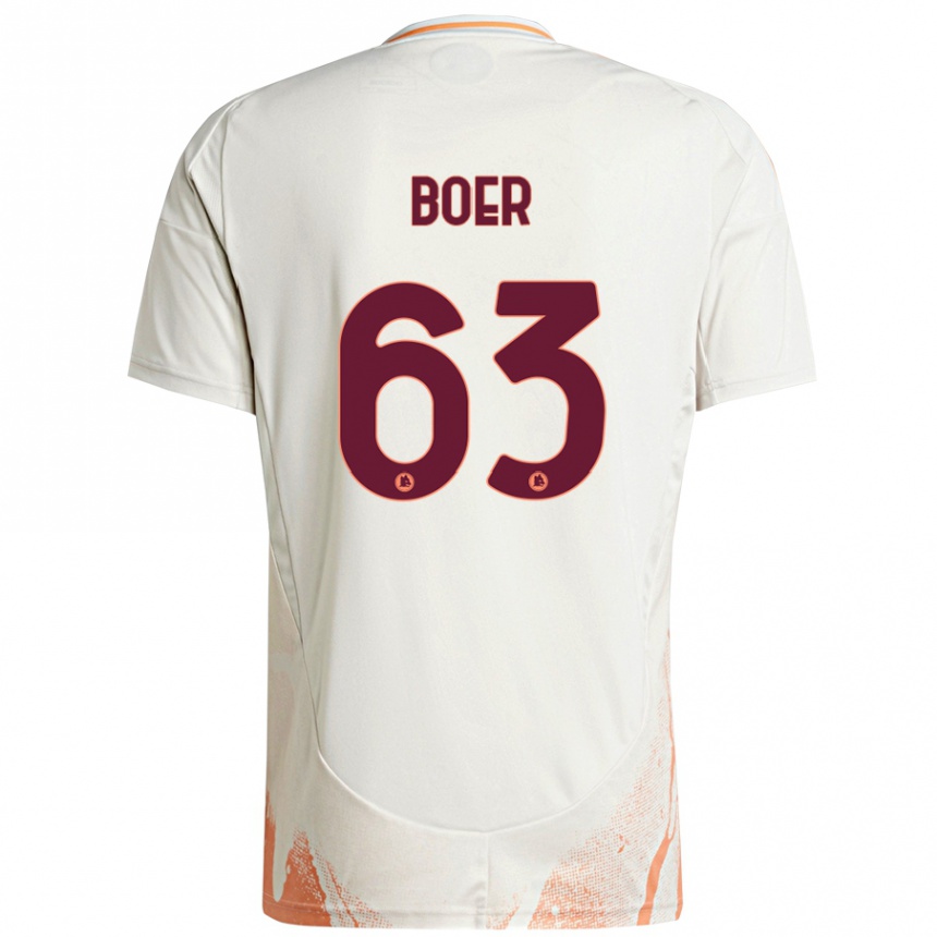 Kids Football Pietro Boer #63 Cream White Orange Away Jersey 2024/25 T-Shirt Canada