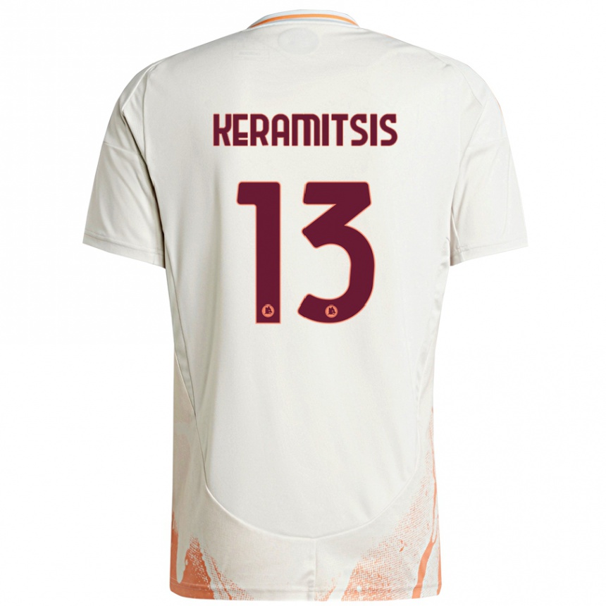 Enfant Football Maillot Dimitrios Keramitsis #13 Crème Blanc Orange Tenues Extérieur 2024/25 Canada