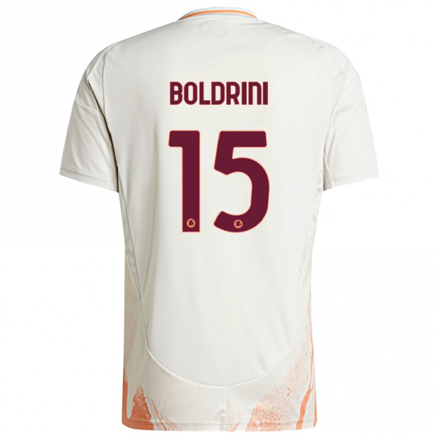 Kids Football Mattia Boldrini #15 Cream White Orange Away Jersey 2024/25 T-Shirt Canada