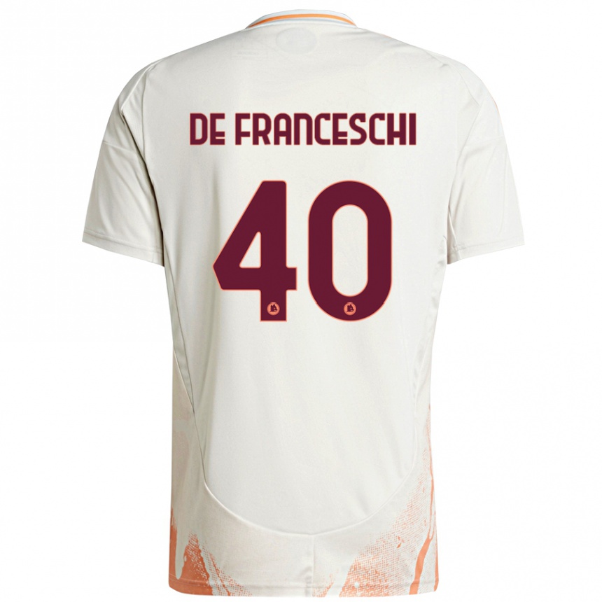 Kids Football Leonardo De Franceschi #40 Cream White Orange Away Jersey 2024/25 T-Shirt Canada