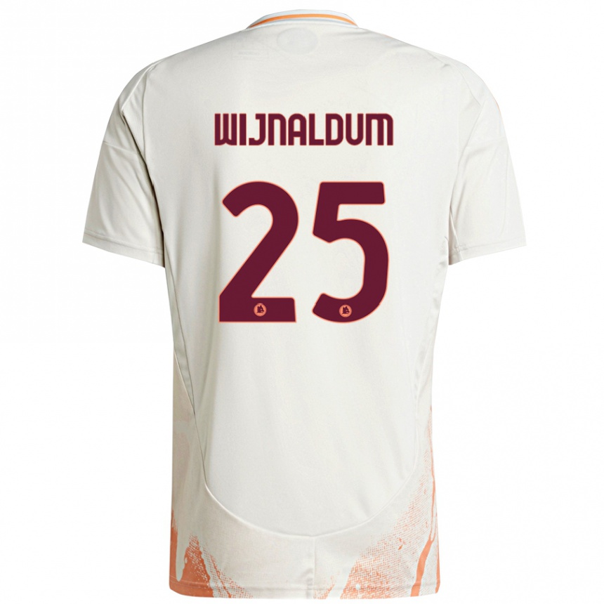 Enfant Football Maillot Georginio Wijnaldum #25 Crème Blanc Orange Tenues Extérieur 2024/25 Canada