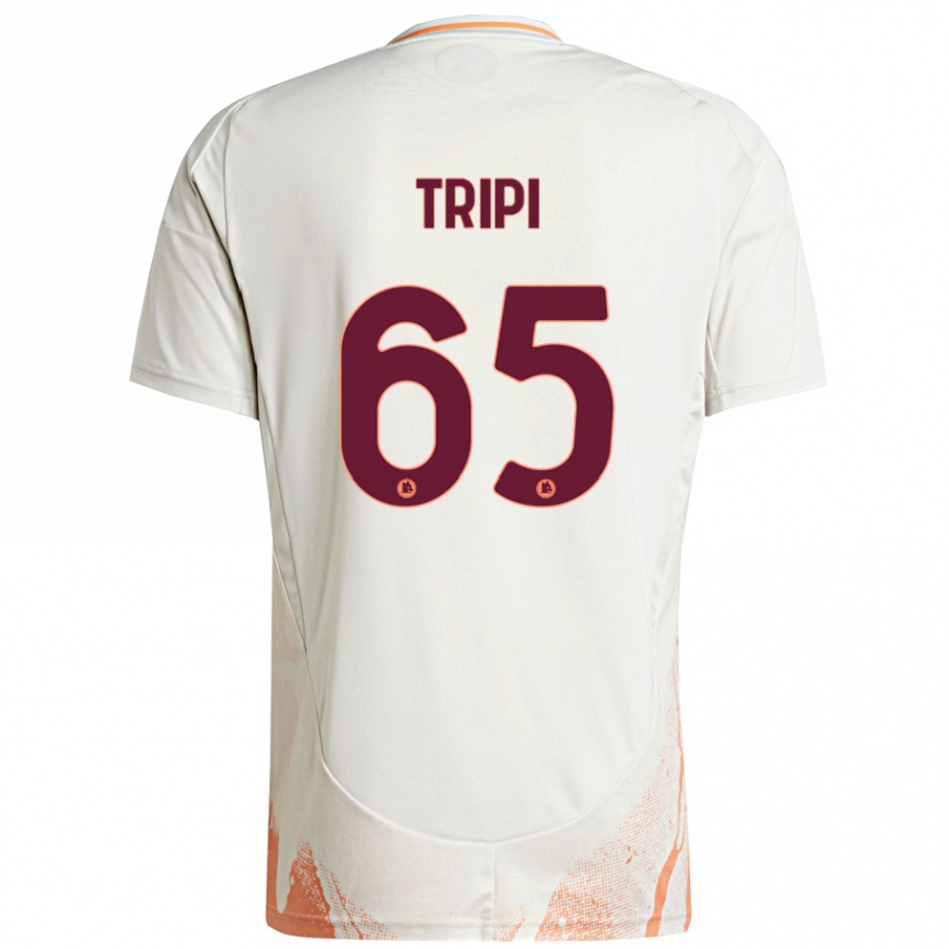 Kids Football Filippo Tripi #65 Cream White Orange Away Jersey 2024/25 T-Shirt Canada