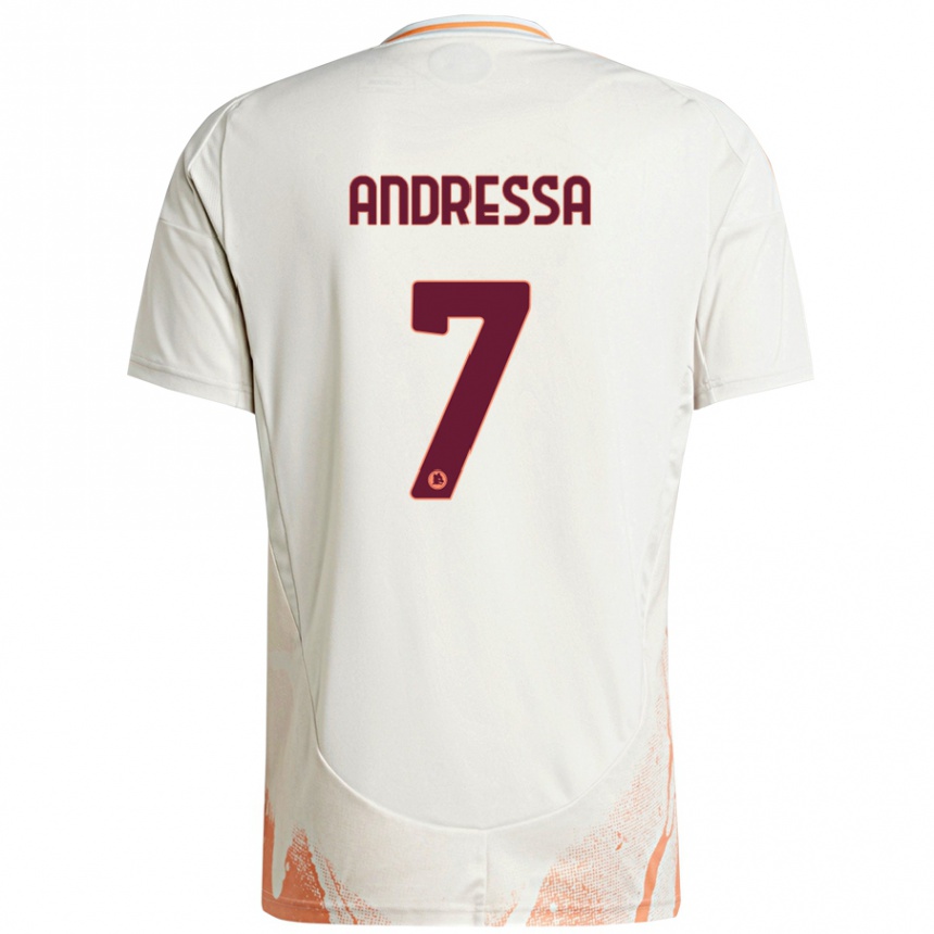 Kids Football Andressa #7 Cream White Orange Away Jersey 2024/25 T-Shirt Canada