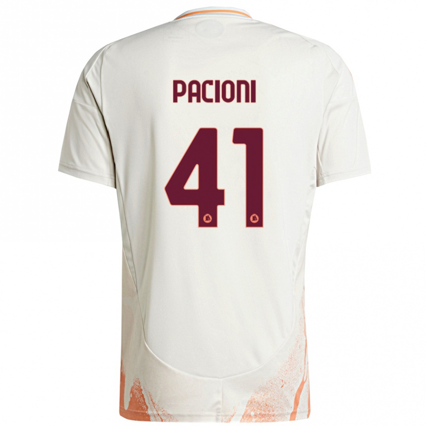 Kids Football Eleonora Pacioni #41 Cream White Orange Away Jersey 2024/25 T-Shirt Canada