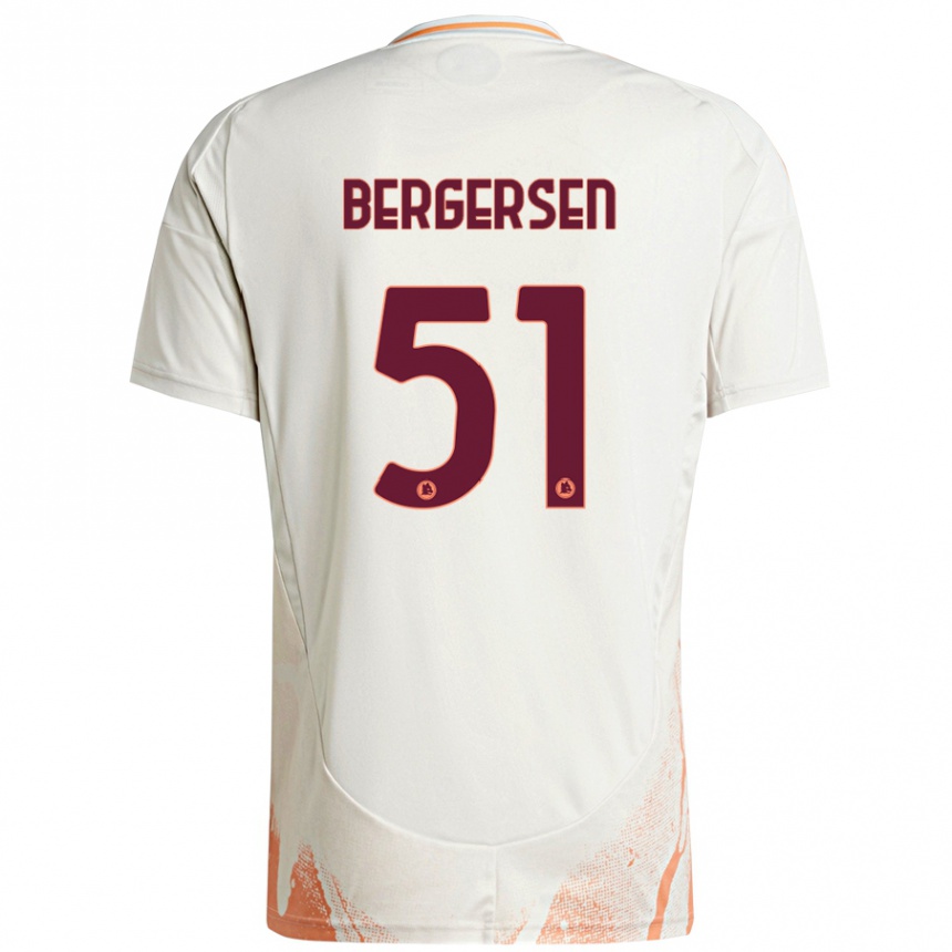 Kids Football Mina Bergersen #51 Cream White Orange Away Jersey 2024/25 T-Shirt Canada