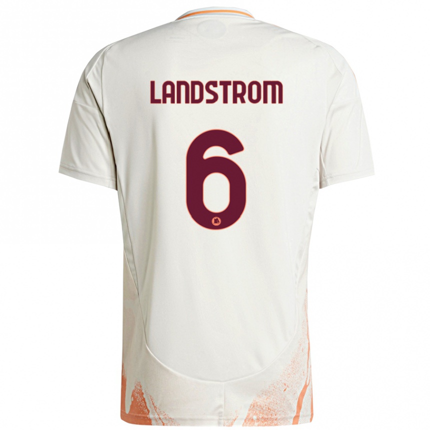 Enfant Football Maillot Elin Landstrom #6 Crème Blanc Orange Tenues Extérieur 2024/25 Canada