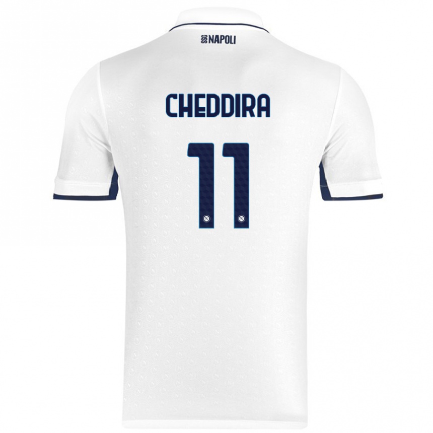 Enfant Football Maillot Walid Cheddira #11 Blanc Bleu Royal Tenues Extérieur 2024/25 Canada