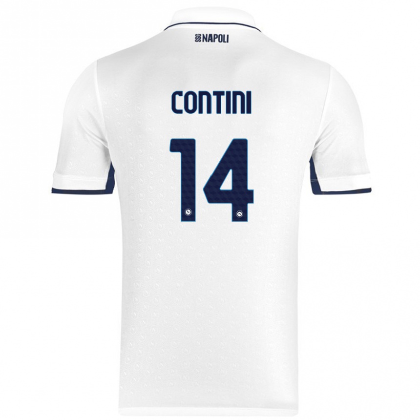 Enfant Football Maillot Nikita Contini #14 Blanc Bleu Royal Tenues Extérieur 2024/25 Canada