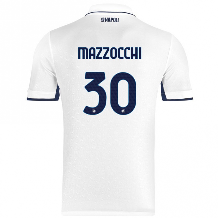 Enfant Football Maillot Pasquale Mazzocchi #30 Blanc Bleu Royal Tenues Extérieur 2024/25 Canada