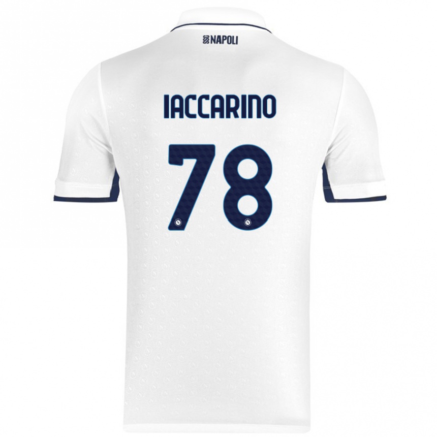 Kids Football Gennaro Iaccarino #78 White Royal Blue Away Jersey 2024/25 T-Shirt Canada