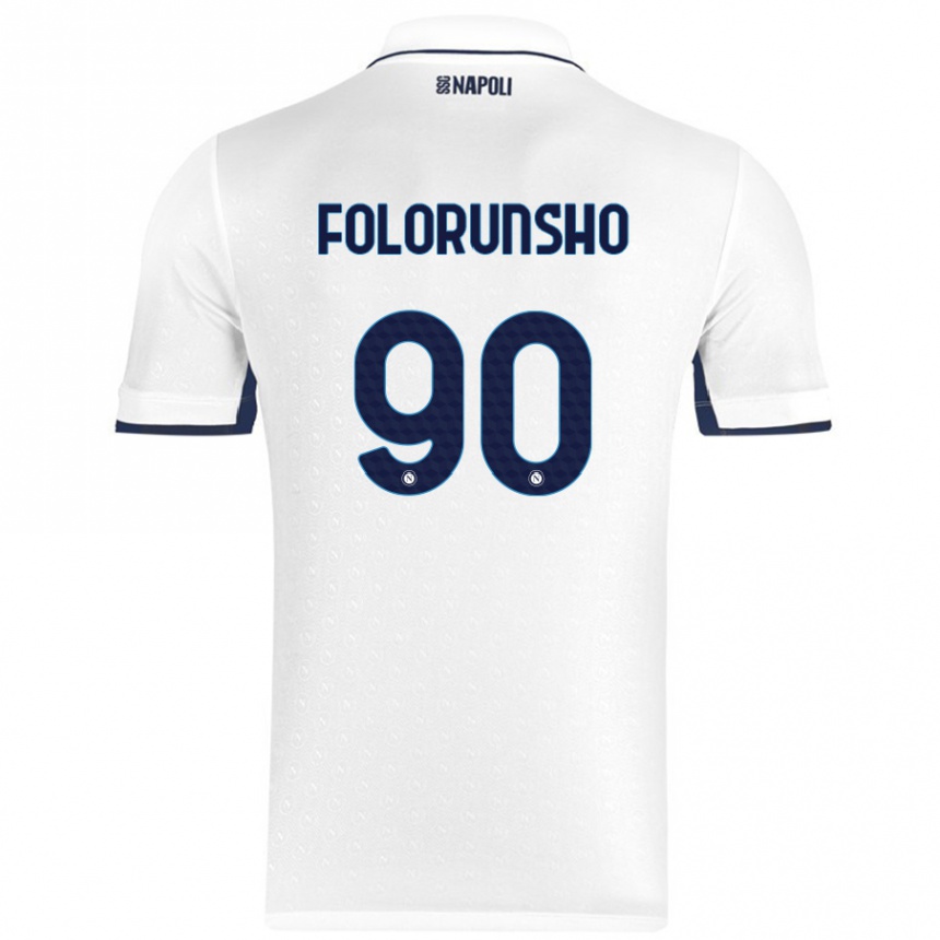 Kids Football Michael Folorunsho #90 White Royal Blue Away Jersey 2024/25 T-Shirt Canada