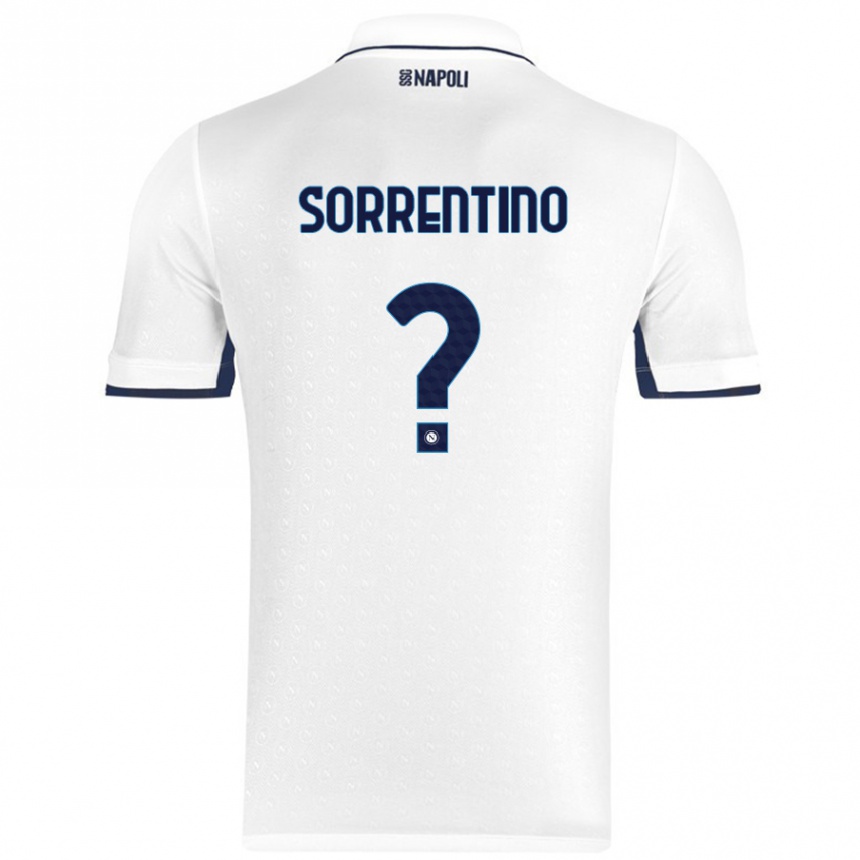 Enfant Football Maillot Andrea Sorrentino #0 Blanc Bleu Royal Tenues Extérieur 2024/25 Canada