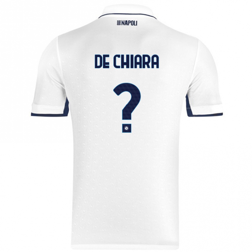 Enfant Football Maillot Emmanuele De Chiara #0 Blanc Bleu Royal Tenues Extérieur 2024/25 Canada