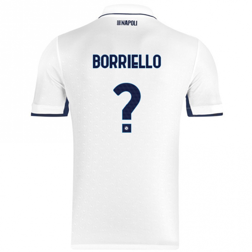 Enfant Football Maillot Salvatore Borriello #0 Blanc Bleu Royal Tenues Extérieur 2024/25 Canada