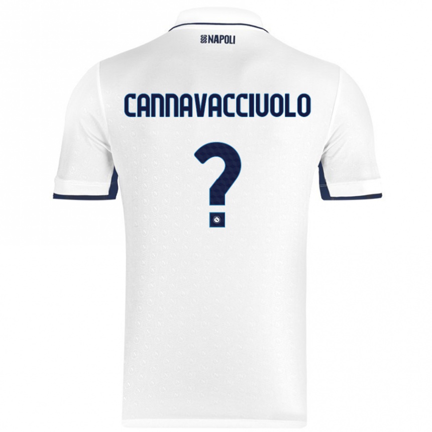 Enfant Football Maillot Luigi Pio Cannavacciuolo #0 Blanc Bleu Royal Tenues Extérieur 2024/25 Canada