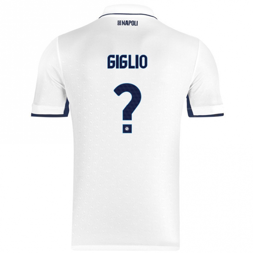 Enfant Football Maillot Angelo Giglio #0 Blanc Bleu Royal Tenues Extérieur 2024/25 Canada